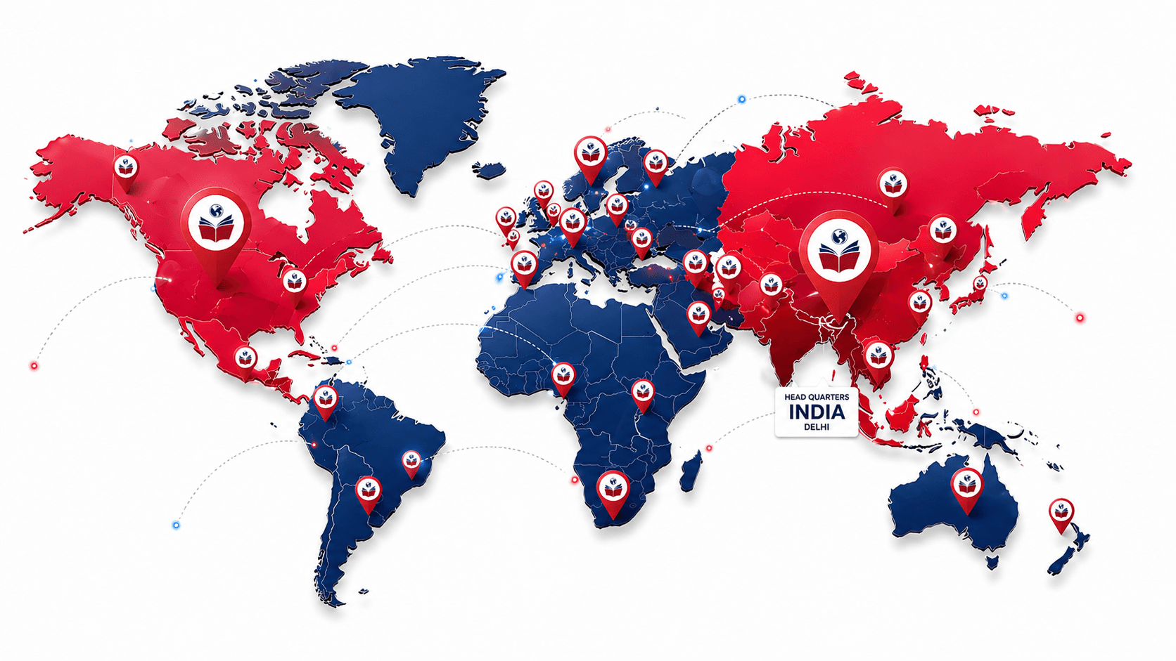 World map showing global reach