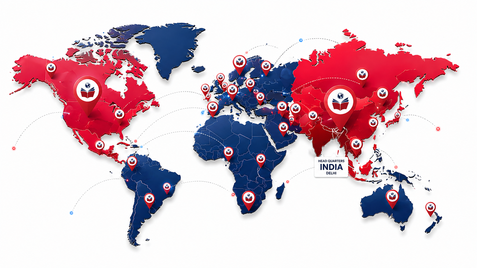 World map showing global reach